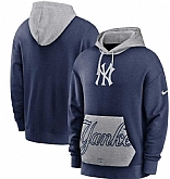 Men's New York Yankees Nike Navy Gray Heritage Tri Blend Pullover Hoodie,baseball caps,new era cap wholesale,wholesale hats
